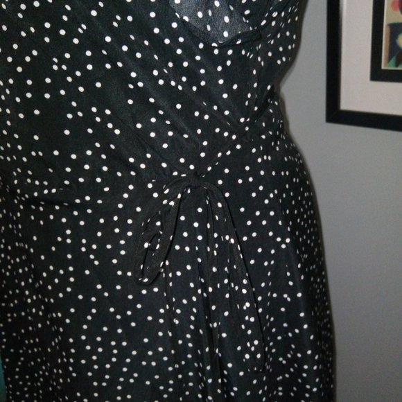Urban Outfitters Josey Polka Dot Mini Wrap Dress Sz XL - Picture 6 of 16